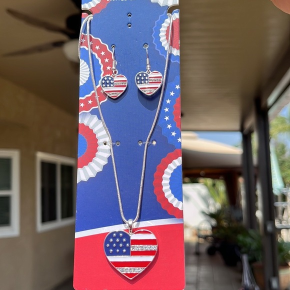 Necklace and earring set 4th of July! - Picture 6 of 7